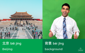 Two-Syllable Chinese Homophones: Beijing vs background